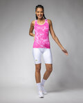 ALÉ Kolesarski dres brez rokavov - MARBLE PRAGMA - rožnata/bela