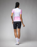 ALÉ Kolesarski dres s kratkimi rokavi - FOLLOW ME PR-E - bela/rožnata