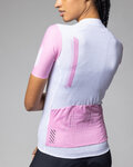 ALÉ Kolesarski dres s kratkimi rokavi - FOLLOW ME PR-E - bela/rožnata