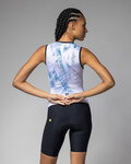ALÉ Kolesarski kombinezon - MIRROR PRAGMA - bela/svetlo modra/črna