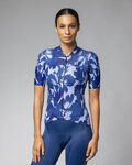 ALÉ Kolesarski dres s kratkimi rokavi - FLOWER PRAGMA - bela/modra