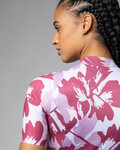 ALÉ Kolesarski dres s kratkimi rokavi - FLOWER PRAGMA - bela/rdeča