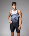 ALÉ Kolesarski kombinezon - HORIZON TRIATHLON - bela/siva/črna