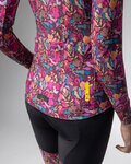 ALÉ Kolesarski dres z dolgimi rokavi zimski - PRAGMA FLOWERY LADY - rožnata/večbarvno