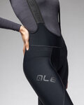 ALÉ Kolesarske dolge hlače z naramnicami - PRAGMA WINTER - črna