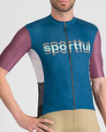 SPORTFUL Kolesarski dres s kratkimi rokavi - SUPERGIARA LOGO - modra/bordo