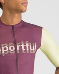 SPORTFUL Kolesarski dres s kratkimi rokavi - SUPERGIARA LOGO - bordo/slonovina