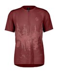 SCOTT Kolesarski dres s kratkimi rokavi - TRAIL FLOW ZIP W - rdeča