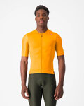 CASTELLI Kolesarski dres s kratkimi rokavi - ESPRESSO - oranžna