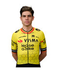 RAPIDGEAR Kolesarski dres s kratkimi rokavi - TEAM VISMA BELGIUM CHAMPION 2025 - rumena