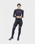 ALÉ Kolesarske dolge hlače brez naramnic - PR-R MILD TIGHTS - črna/rožnata