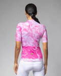 ALÉ Kolesarski dres s kratkimi rokavi - MARBLE PR-E - bela/rožnata