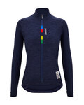 SANTINI Kolesarski dres z dolgimi rokavi zimski - UCI OFFICIAL W - modra