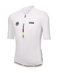 SANTINI Kolesarski dres s kratkimi rokavi - UCI WORLD CHAMPION - bela