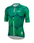 SANTINI Kolesarski dres s kratkimi rokavi - UCI COLORADO 1986 - zelena
