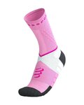 COMPRESSPORT Kolesarske klasične nogavice - ULTRA TRAIL SOCKS V2.0 - rožnata