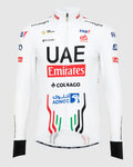 PISSEI Kolesarski dres z dolgimi rokavi zimski - UAE TEAM EMIRATES 2024 - bela