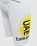 PISSEI Kolesarske kratke hlače z naramnicami - UAE TEAM EMIRATES 2024 REPLICA SANREMO - GIRO + TOUR 24 - bela/rožnata/rumena