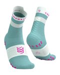 COMPRESSPORT Kolesarske klasične nogavice - PRO RACING SOCKS V4.0 RUN - turkizna