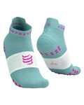COMPRESSPORT Kolesarske nizke nogavice - PRO RACING SOCKS V4.0 RUN - turkizna