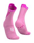 COMPRESSPORT Kolesarske klasične nogavice - PRO RACING SOCKS V4.0 TRAIL - rožnata
