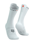 COMPRESSPORT Kolesarske klasične nogavice - PRO RACING V4.0 BIKE - bela
