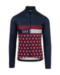 AGU Kolesarski dres z dolgimi rokavi zimski - SIX6 DOT WINTER - modra/bordo