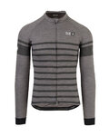 AGU Kolesarski dres z dolgimi rokavi zimski - SIX6 MERINO WINTER - siva/črna