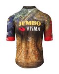 AGU Kolesarski dres s kratkimi rokavi - JUMBO-VISMA 2022 - rjava/modra/rumena/črna/rdeča
