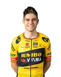 AGU Kolesarski dres s kratkimi rokavi - JUMBO-VISMA 2023 WOUT VAN AERT - črna/rumena