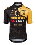 AGU Kolesarski dres s kratkimi rokavi - JUMBO-VISMA VELODROME TDF 2023 - rumena/črna