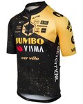 AGU Kolesarski dres s kratkimi rokavi - JUMBO-VISMA VELODROME TDF 2023 - rumena/črna