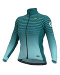 ALÉ Kolesarski dres z dolgimi rokavi zimski - BULLET LADY WINTER - turkizna