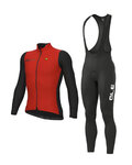ALÉ Kolesarska  zimska jakna in hlače - FONDO 2.0 + WINTER - rdeča/črna