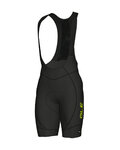 ALÉ Kolesarske kratke hlače z naramnicami - AGONISTA 2 - črna/bela
