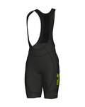 ALÉ Kolesarske kratke hlače z naramnicami - AGONISTA 2 - črna/rumena