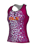 ALÉ Kolesarski dres brez rokavov - ALÉ AGGUATO LADY - bela/rožnata