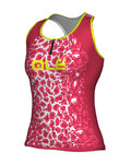ALÉ Kolesarski dres brez rokavov - AGGUATO LADY  - rožnata/bela