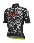ALÉ Kolesarski dres s kratkimi rokavi - GLASS - siva/črna