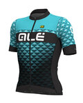 ALÉ Kolesarski dres s kratkimi rokavi - HEXA - turkizna/črna