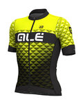 ALÉ Kolesarski dres s kratkimi rokavi - HEXA - črna/rumena