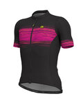 ALÉ Kolesarski dres s kratkimi rokavi - START - črna/rožnata