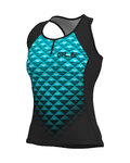 ALÉ Kolesarski dres brez rokavov - HEXA LADY  - črna/modra