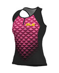 ALÉ Kolesarski dres brez rokavov - HEXA LADY - črna/rožnata
