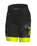 ALÉ Kolesarske kratke hlače brez naramnic - STELLE KIDS  - črna/rumena