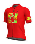ALÉ Kolesarski dres s kratkimi rokavi - MIRROR - rdeča
