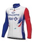 ALÉ Kolesarski dres z dolgimi rokavi zimski - GROUPAMA FDJ 2022 - modra/rdeča/bela