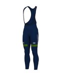 ALÉ Kolesarske dolge hlače z naramnicami - SLOVENIA NATIONAL 22 - zelena/modra