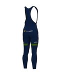 ALÉ Kolesarske dolge hlače z naramnicami - SLOVENIA NATIONAL 22 - zelena/modra