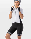 ALÉ Kolesarske kratke hlače brez naramnic - STRADA LADY - črna/bela